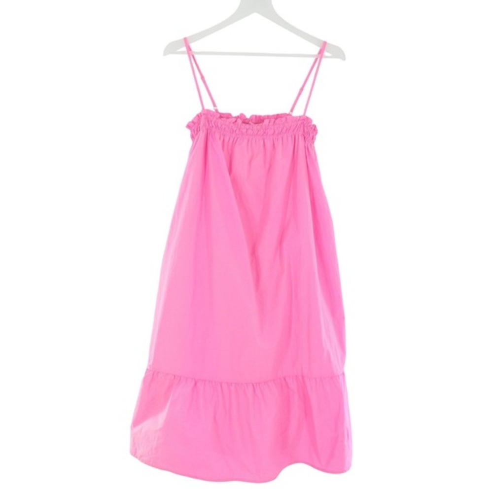 THML Tiered Mini Dress Smocked Ruffle Neck XS Pink JH2008-PK